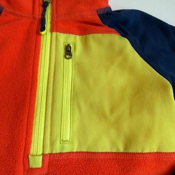 LL Bean Youth Fitness Fleece Quarter-Zip Colorblock 4 - Picture 4 of 11